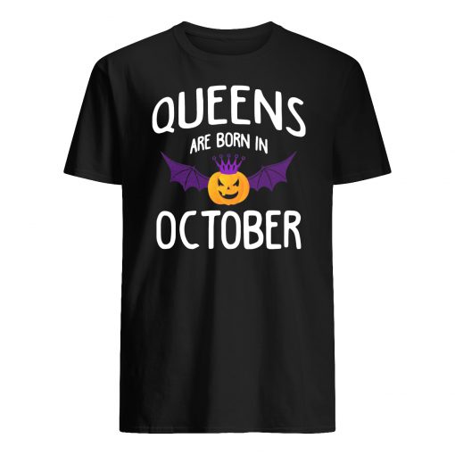 Halloween queens are born in october mens shirt