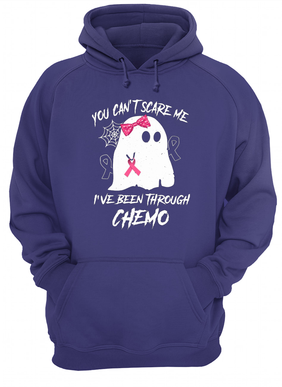 Halloween you can't scare me I've been through chemo breast cancer awareness hoodie