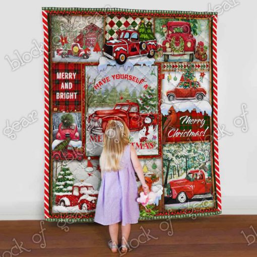Have yourself a merry little christmas red truck christmas quilt 3
