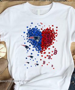 Heart love new england patriots and boston red sox shirt