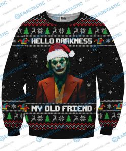 Hello darkness my old friend joker ugly christmas sweater - black