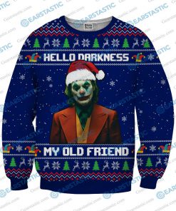 Hello darkness my old friend joker ugly christmas sweater - navy