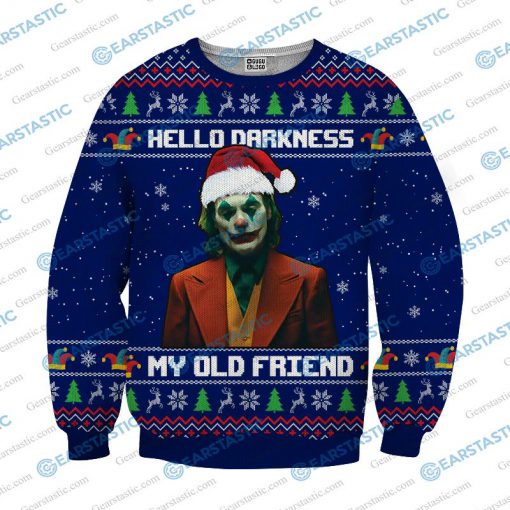 Hello darkness my old friend joker ugly christmas sweater - navy