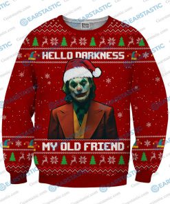 Hello darkness my old friend joker ugly christmas sweater - red