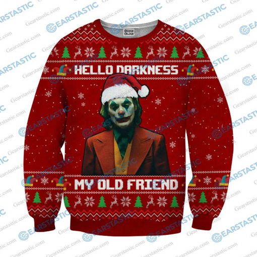 Hello darkness my old friend joker ugly christmas sweater - red