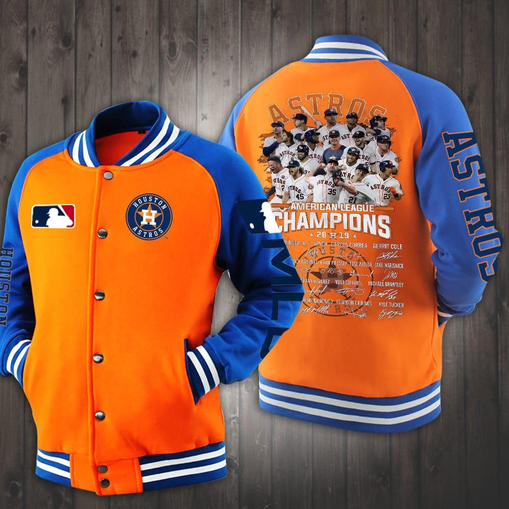 Houston astros american league 2019 baseball jacket - orange