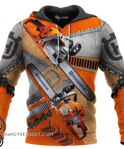 Husqvarna chainsaw 3d all over printed hoodie