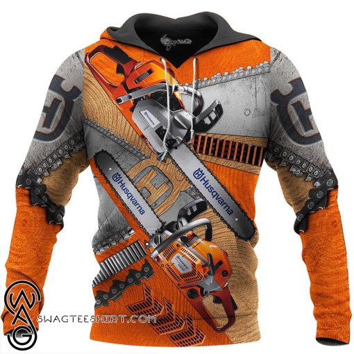 Husqvarna chainsaw 3d all over printed hoodie