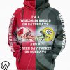 I'm a wisconsin badgers on saturdays and a green bay packers on sundays 3d hoodie