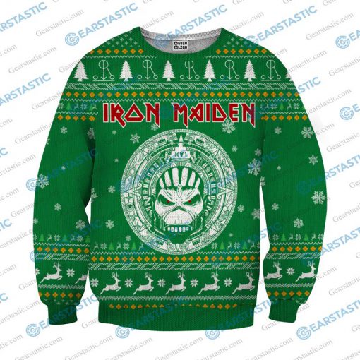 Iron maiden ugly christmas sweater - green