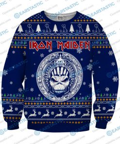 Iron maiden ugly christmas sweater - navy