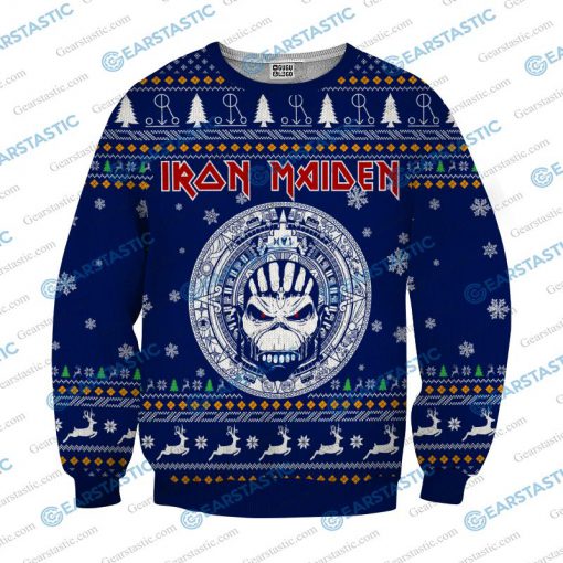 Iron maiden ugly christmas sweater - navy