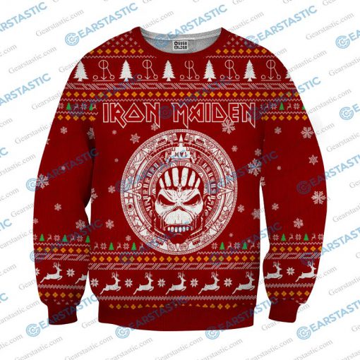 Iron maiden ugly christmas sweater - red