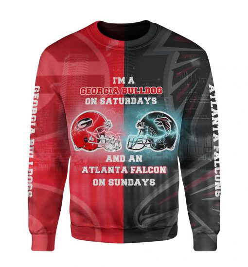 I’m a georgia bulldogs on saturdays and an atlanta falcons on sundays 3d sweater