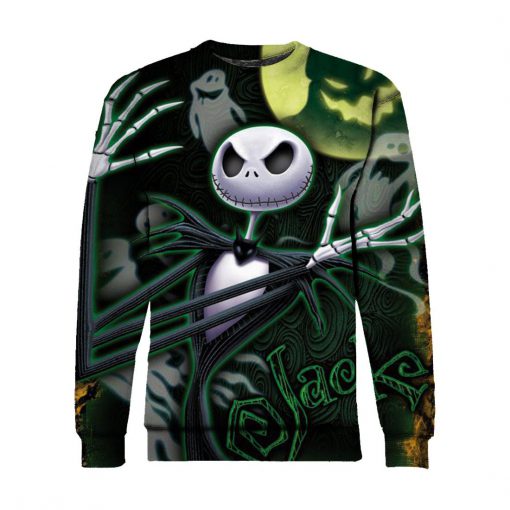 Jack skellington and ghost all over print sweatshirt