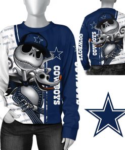 Jack skellington and zero dallas cowboys 3d sweatshirt