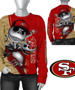 Jack skellington and zero san francisco 49ers 3d sweatshirt