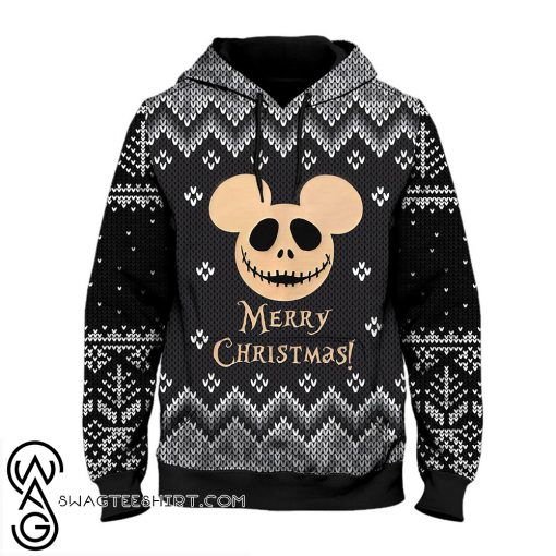 Jack skellington mickey mouse merry christmas all over print hoodie