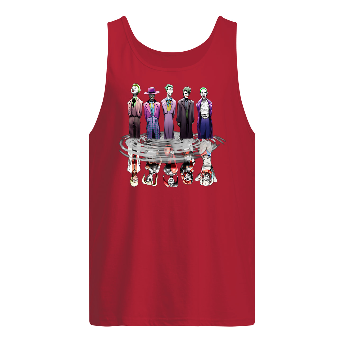 Joker all versions and harley quinn water reflection tank top