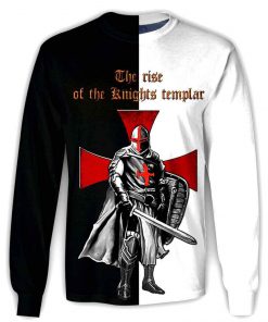 Knights templar the rise of the knight templar 3d full printing long sleeve
