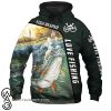 Love fishing fish reaper all over print hoodie