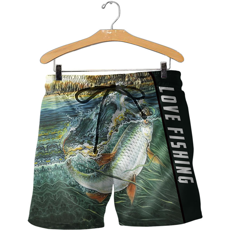 Love fishing fish reaper all over print shorts