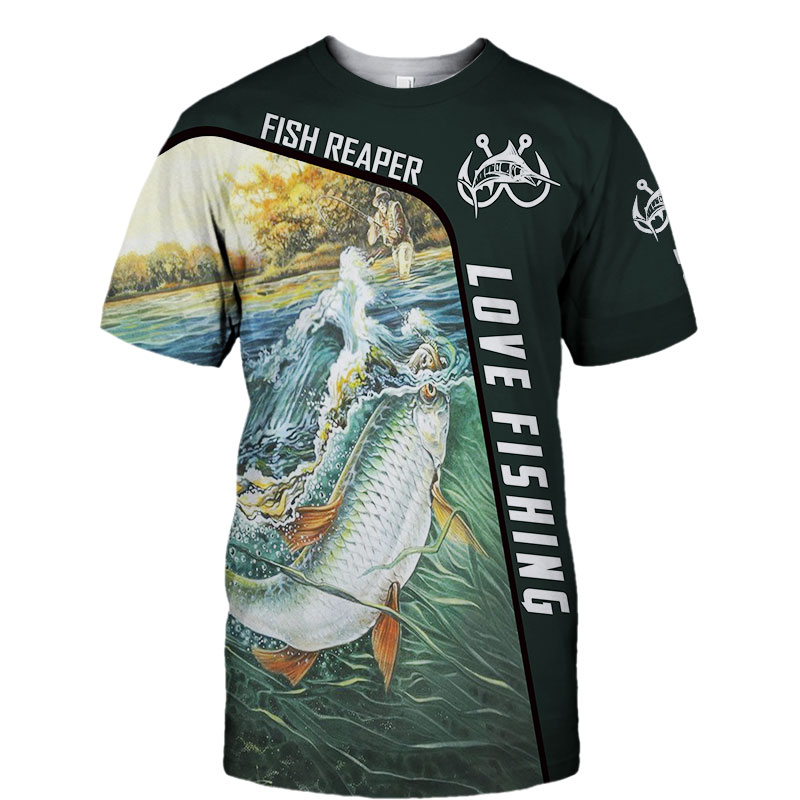 Love fishing fish reaper all over print tshirt