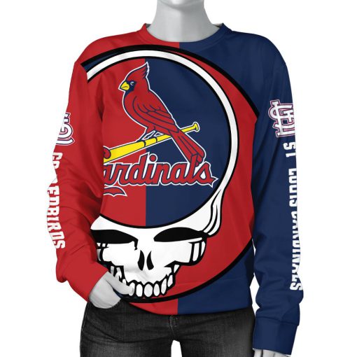 MLB st louis cardinals skull 3d sweater