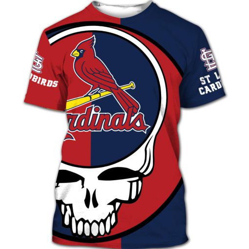 MLB st louis cardinals skull 3d tshirt