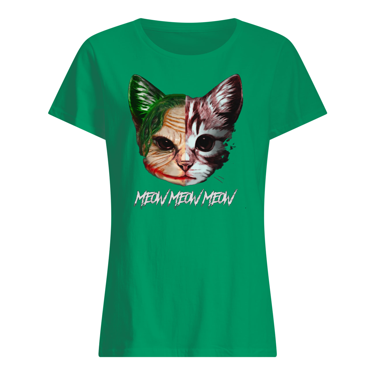 Meow meow meow cat joker womens shirt