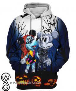 Mickey and minnie mouse as jack and sally halloween 3d hoodie