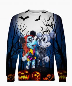Mickey and minnie mouse as jack and sally halloween 3d sweatshirt