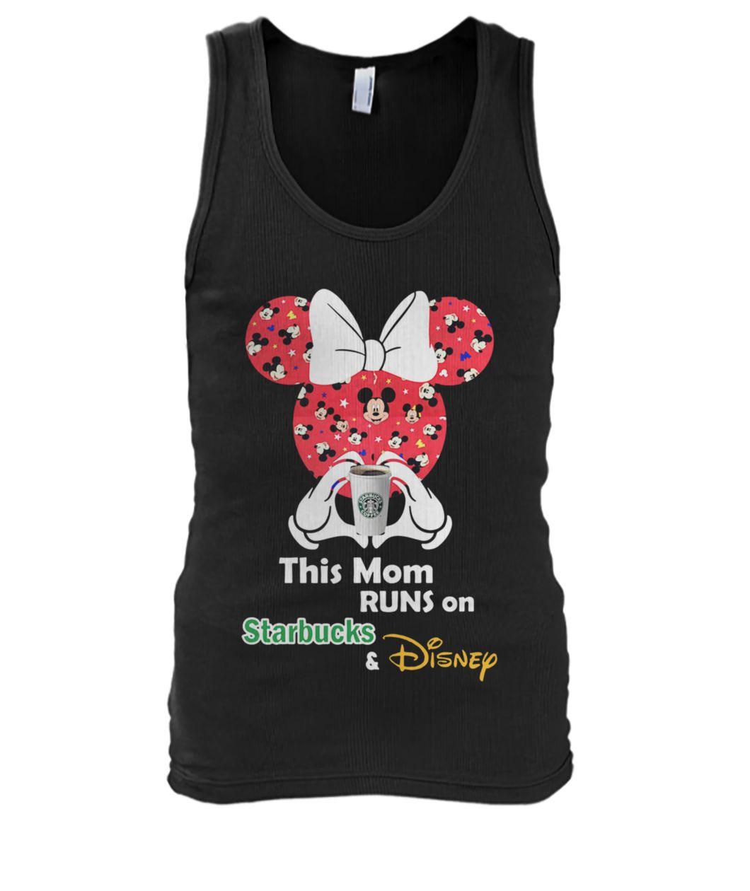 Mickey and minnie mouse this mom runs on starbucks and disney tank top