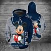 Mickey mouse with dallas cowboys all over print hoodie