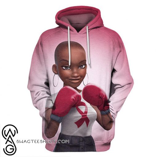 Multi-color melanin warrior fight like a girl cancer awareness 3d hoodie
