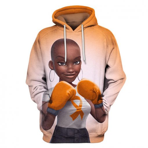 Multi-color melanin warrior fight like a girl cancer awareness 3d hoodie - orange