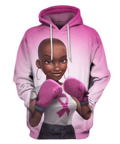 Multi-color melanin warrior fight like a girl cancer awareness 3d hoodie - pink