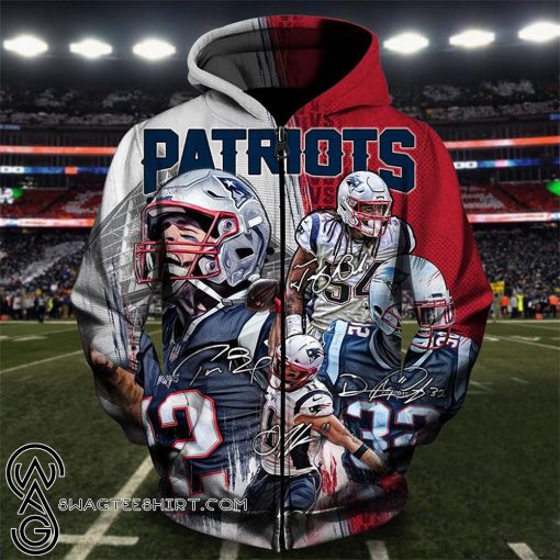NFL new england patriots all star winning all over print zip hoodie