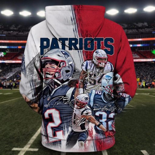 NFL new england patriots all star winning all over print zip hoodie - back