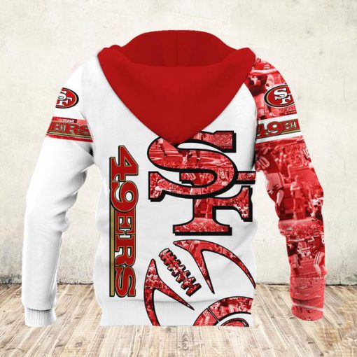 NFL san francisco 49ers all over printed hoodie - back