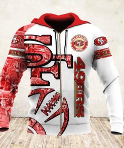 NFL san francisco 49ers all over printed zip hoodie