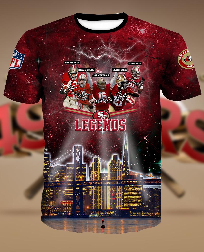 NFL san francisco 49ers legends 3d tshirt