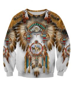 Native american 3d over printed sweater - size l