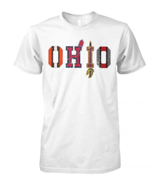 Ohio teams cleveland browns indians cavaliers ohio state unisex cotton tee