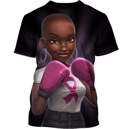 Pink warrior breast cancer awareness 3d t-shirt