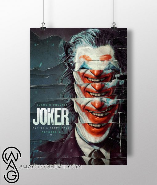 Put a happy face dc comics joaquin phoenix joker movie poster