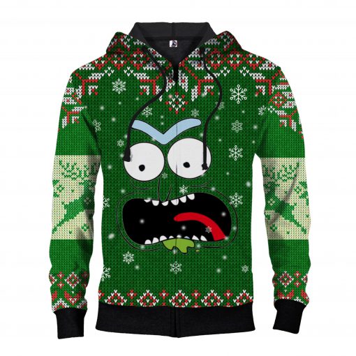 Rick face ugly christmas all over print ZIP HOODIE
