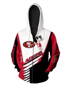 San francisco 49ers snoopy 3d zip hoodie
