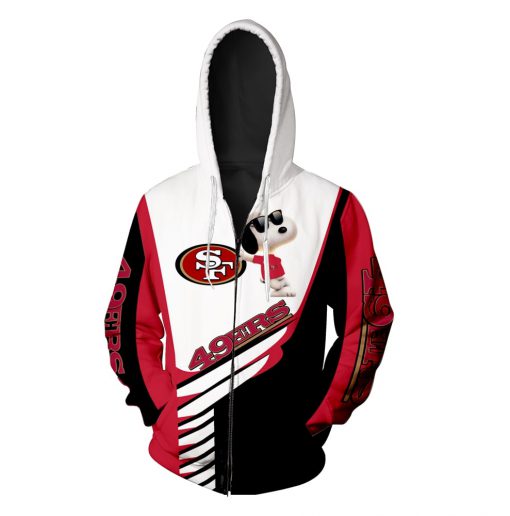 San francisco 49ers snoopy 3d zip hoodie