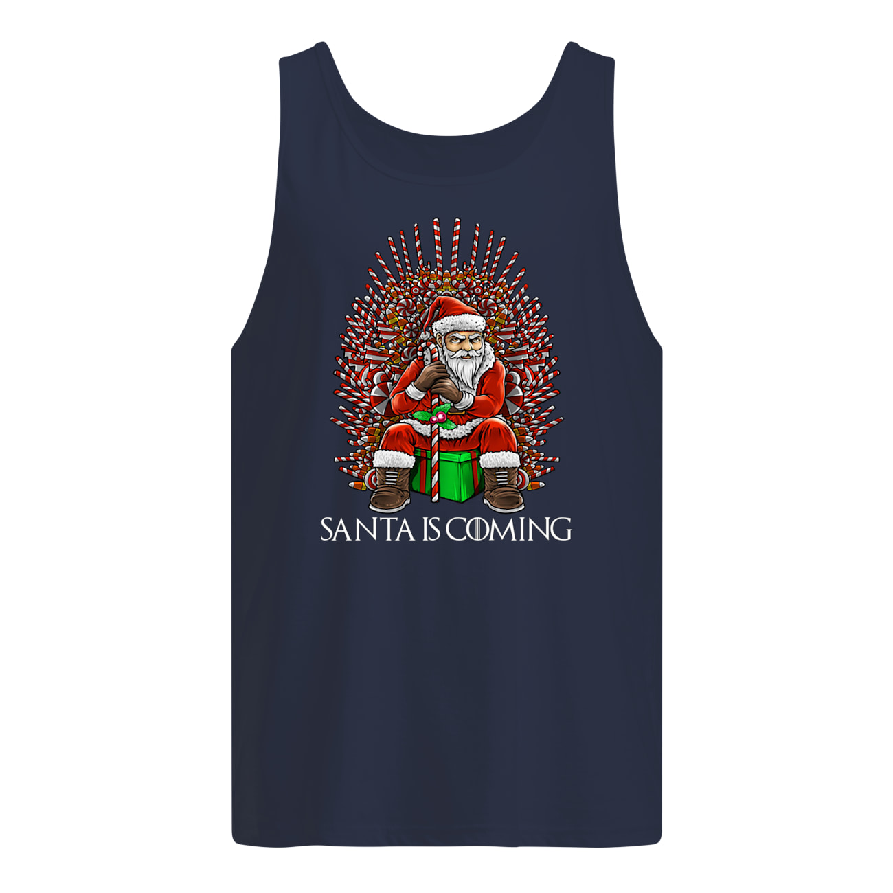 Santa is coming chirstmas tank top